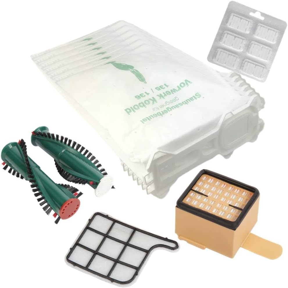 McFilter | Zubehör-Set 17-teilig geeignet für Vorwerk Kobold VK 135 ...